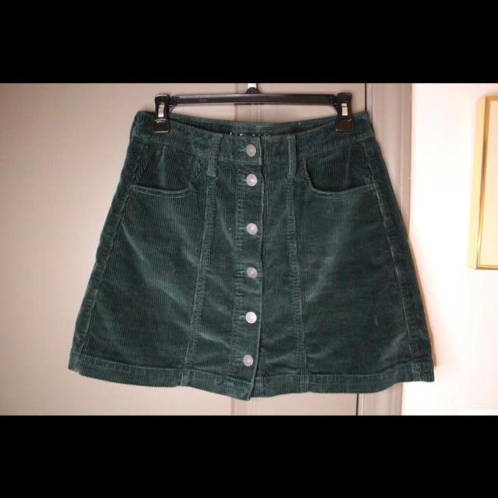 American Eagle Corduroy Button-Front Skirt